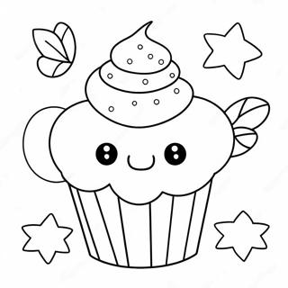 Pagina Para Colorear Cupcake Adorable 22694-20903