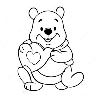 Pagina Para Colorear Winnie The Pooh Sosteniendo Un Corazon 22743-20930