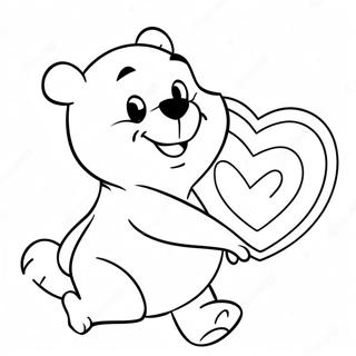 Pagina Para Colorear Winnie The Pooh Sosteniendo Un Corazon 22743-20931