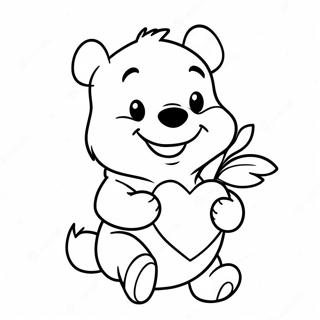 Pagina Para Colorear Winnie The Pooh Sosteniendo Un Corazon 22743-20932