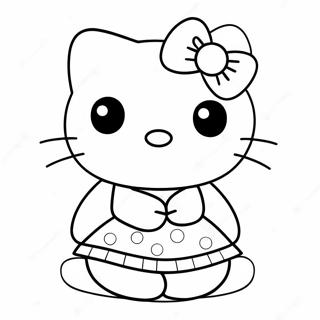 Pagina Para Colorear De Hello Kitty En Un Vestido Lindo 22814-20991