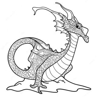 Pagina Para Colorear De Un Majestuoso Dragon Marino 22834-21006