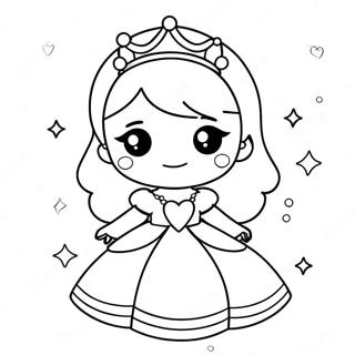 Pagina Para Colorear De Princesa De Anime Con Vestido Brillante 22884-21046