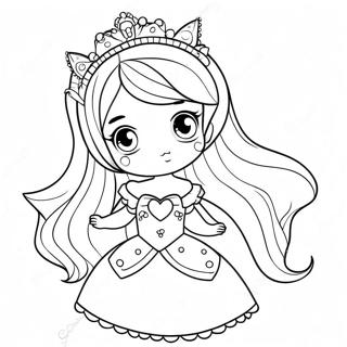 Pagina Para Colorear De Princesa De Anime Con Vestido Brillante 22884-21048