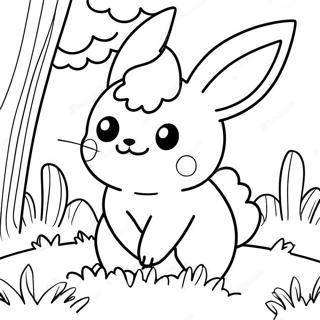 Pagina Para Colorear De Flareon Lindo Jugando En La Hierba 22934-21085