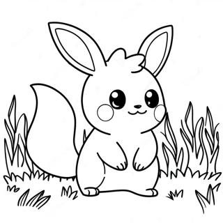 Pagina Para Colorear De Flareon Lindo Jugando En La Hierba 22934-21086