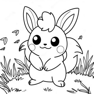 Pagina Para Colorear De Flareon Lindo Jugando En La Hierba 22934-21087