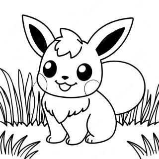 Pagina Para Colorear De Flareon Lindo Jugando En La Hierba 22934-21088