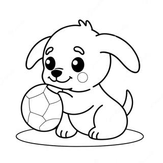 Pagina Para Colorear De Cachorro Lindo Jugando Con Una Pelota 2302-1885