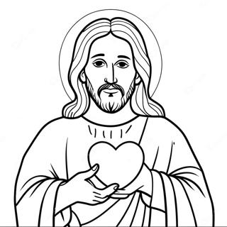 Pagina Para Colorear De Jesus Sosteniendo Un Corazon 23064-21189