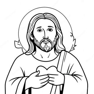 Pagina Para Colorear De Jesus Sosteniendo Un Corazon 23064-21190