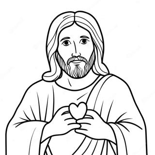 Pagina Para Colorear De Jesus Sosteniendo Un Corazon 23064-21191