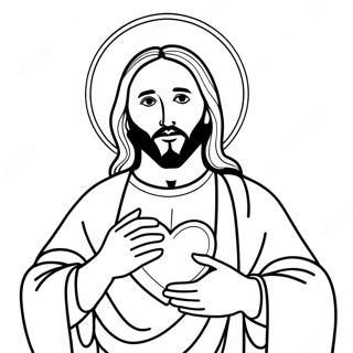 Pagina Para Colorear De Jesus Sosteniendo Un Corazon 23064-21192