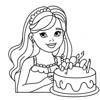 Pagina Para Colorear De La Celebracion De Cumpleanos De Barbie 23113-21228