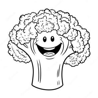 Pagina Para Colorear De Un Personaje De Brocoli Feliz 23254-21344