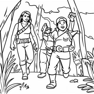 Pagina Para Colorear De Una Escena De Aventura De Jumanji 23274-21357