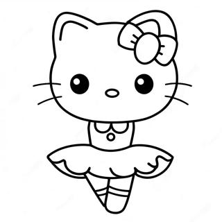 Contorno De Hello Kitty Bailarina Páginas Para Colorear