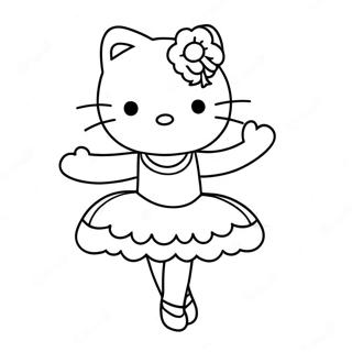 Pagina Para Colorear De Hello Kitty Bailarina Contorno 23293-21370