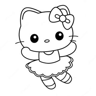 Pagina Para Colorear De Hello Kitty Bailarina Contorno 23293-21371