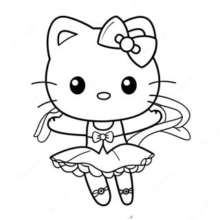 Pagina Para Colorear De La Linda Hello Kitty Bailarina Bailando 23294-21375