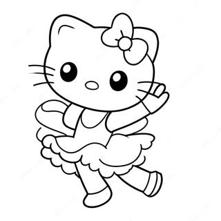 Pagina Para Colorear De La Linda Hello Kitty Bailarina Bailando 23294-21376