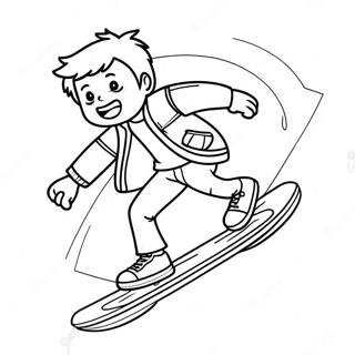 Pagina Para Colorear De Marty Mcfly Montando En Hoverboard 23304-21384