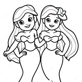 Hermanas Ariel Páginas Para Colorear