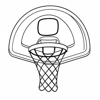 Pagina Para Colorear De Aro De Baloncesto Divertido Con Balon 23334-21405