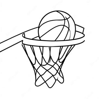 Pagina Para Colorear De Aro De Baloncesto Divertido Con Balon 23334-21408