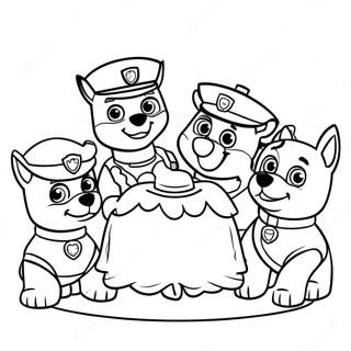 Pagina Para Colorear De Los Encantadores Personajes De Paw Patrol En Accion De Gracias 23554-21582