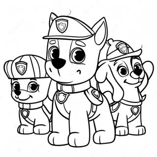 Pagina Para Colorear De Los Encantadores Personajes De Paw Patrol En Accion De Gracias 23554-21753