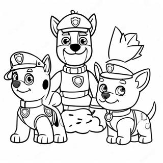 Pagina Para Colorear De Los Encantadores Personajes De Paw Patrol En Accion De Gracias 23554-21755