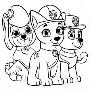 Pagina Para Colorear De Los Encantadores Personajes De Paw Patrol En Accion De Gracias 23554-21756
