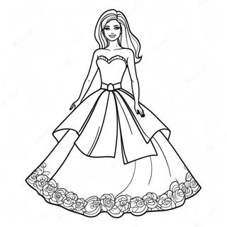 Pagina Para Colorear Del Vestido De Barbie 23563-21760