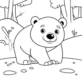 Pagina Para Colorear De Un Lindo Oso Polar Jugando En La Nieve 23594-21613