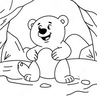 Pagina Para Colorear De Un Lindo Oso Polar Jugando En La Nieve 23594-21785