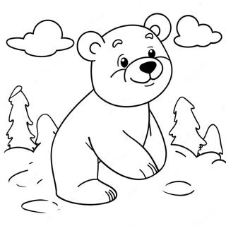 Pagina Para Colorear De Un Lindo Oso Polar Jugando En La Nieve 23594 21788