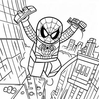 Pagina Para Colorear De Lego Spiderman Balanceandose Por La Ciudad 2362-1933