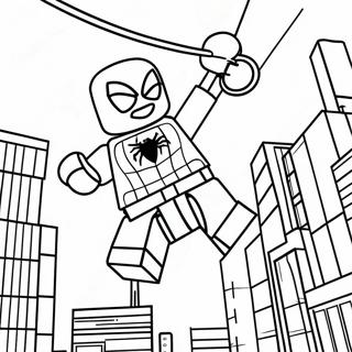 Pagina Para Colorear De Lego Spiderman Balanceandose Por La Ciudad 2362-1935