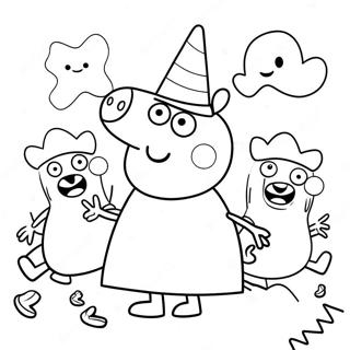 Pagina Para Colorear De Peppa Pig Espeluznante Con Fantasmas 23644-21827