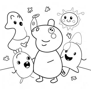 Pagina Para Colorear De Peppa Pig Espeluznante Con Fantasmas 23644-21828