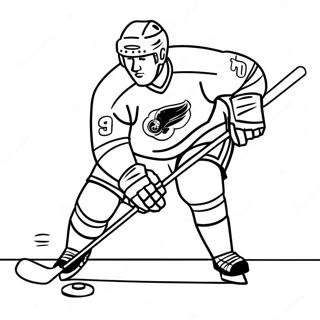 Pagina Para Colorear De Un Jugador De Hockey Disparando El Puck 23684-21857