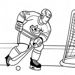 Pagina Para Colorear De Un Jugador De Hockey Disparando El Puck 23684-21858