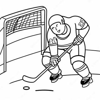 Pagina Para Colorear De Un Jugador De Hockey Disparando El Puck 23684-21859