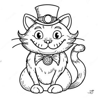 Pagina Para Colorear Del Gato De Cheshire En Estilo Steampunk 23724-21889