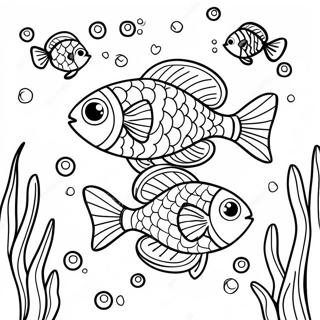 Pagina Para Colorear De Peces Coloridos Nadando En El Oceano 23774-21929