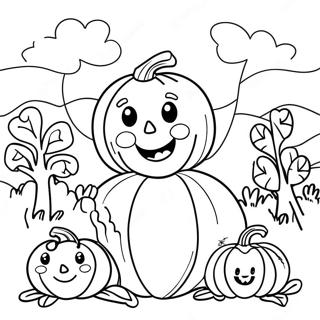 Pagina Para Colorear De Huerto De Calabazas Para Preescolar 23793-21944