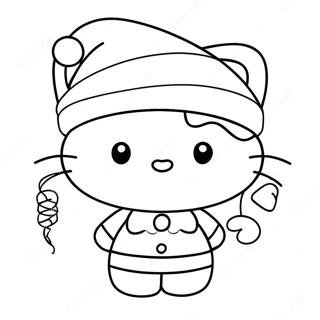 Paginas Para Colorear De Hello Kitty Festiva Con Gorro De Santa 23874-22010