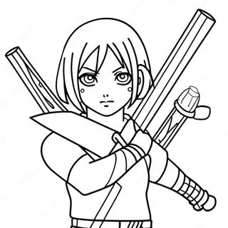 Sakura Haruno En Pose De Batalla Pagina Para Colorear 23964-22083