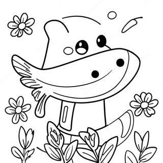 Pagina Para Colorear De Skipper Con Flores Coloridas 23984-22097